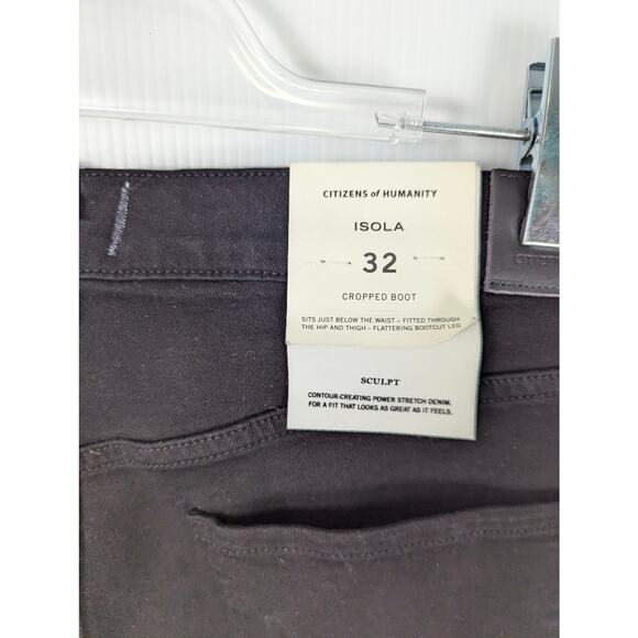 Citizens of Humanity Isola Cropped Boot Jeans Plush Black Sculpt Stretch NEW 32 - Picture 5 of 10